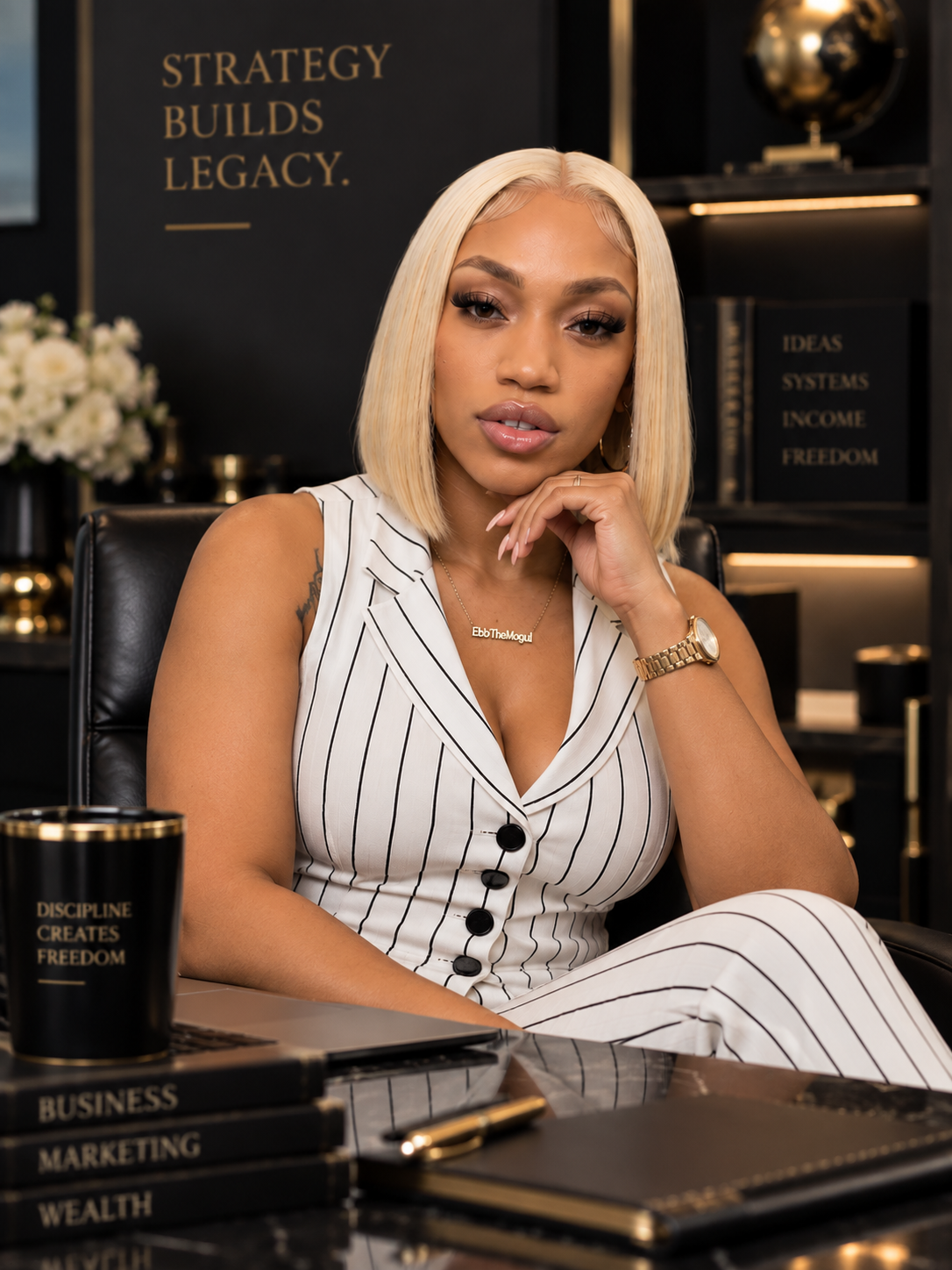 Eb The Mogul at her desk