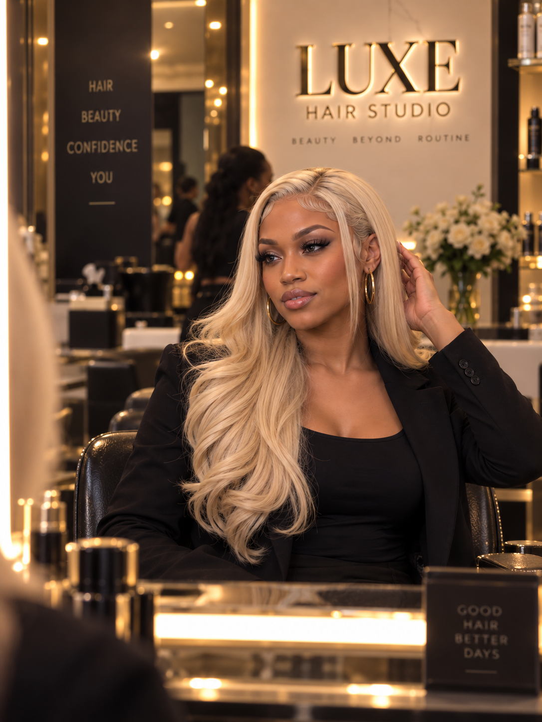 Final finished look and salon brand